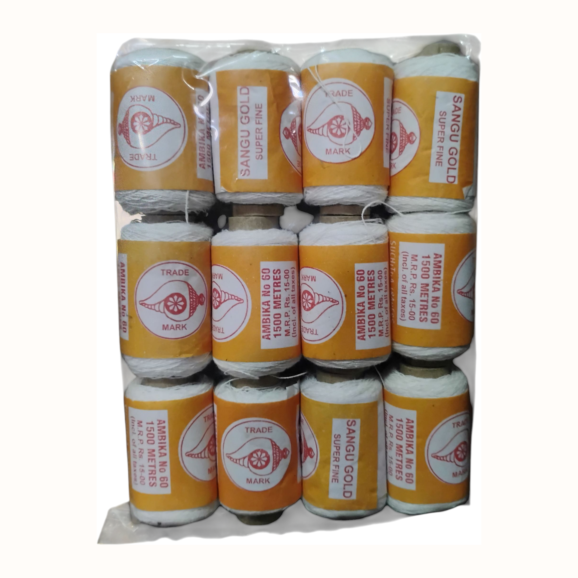 Sangu gold super fine thread roll pack of 12