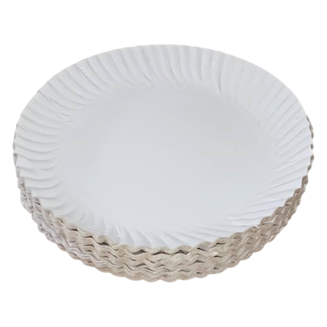 Best Quality Disposable Round White Paper Plate – 7 Inches