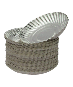 Best Quality Round Silver-Coated Paper Plates – 7 Inch (Pack of 21)